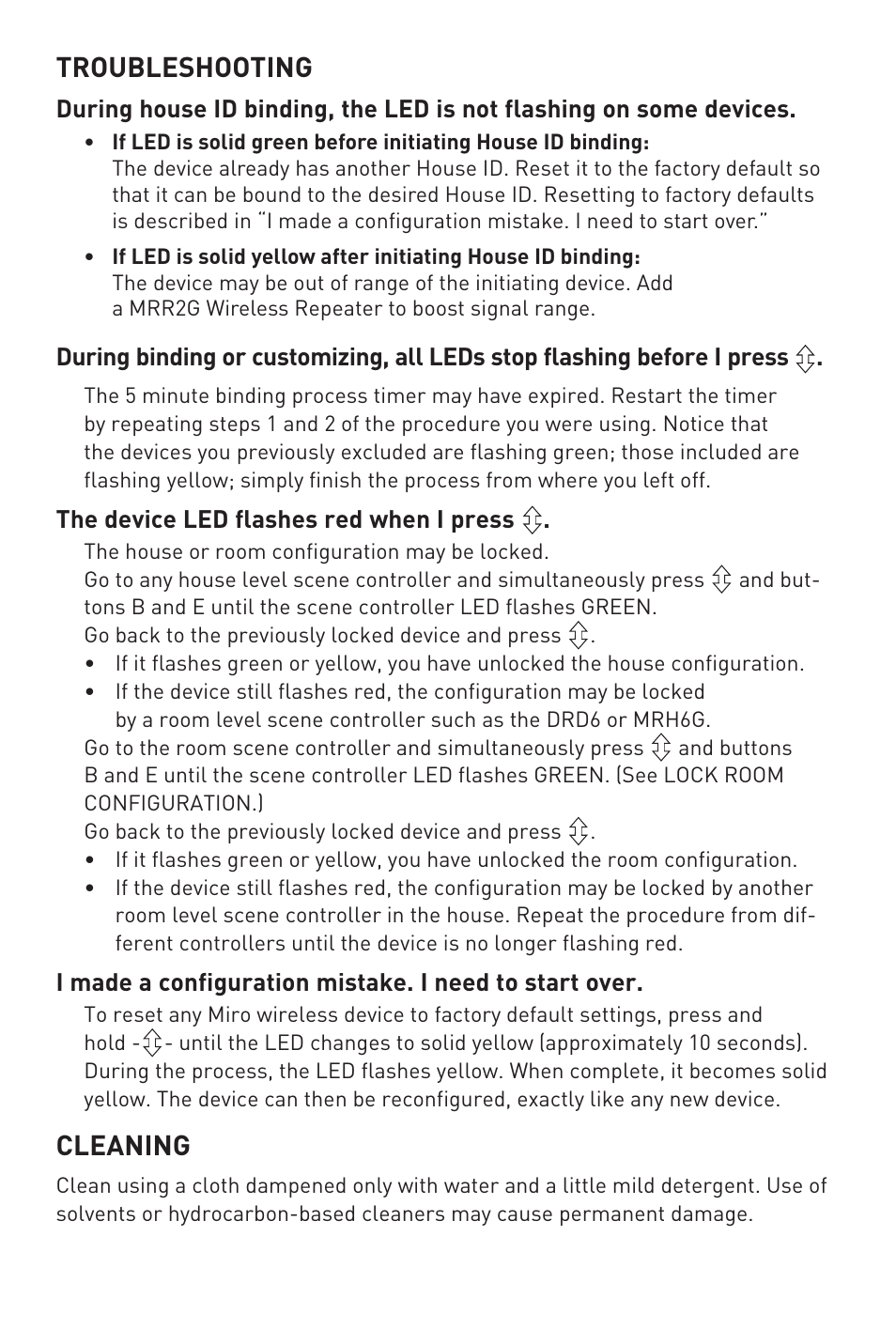 Troubleshooting, Cleaning | Legrand DRD6 v2 User Manual | Page 3 / 11