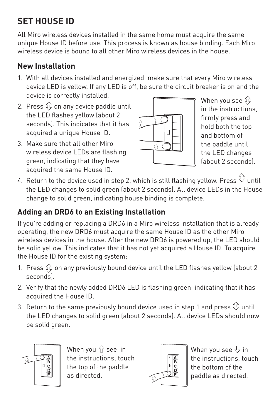 Set house id | Legrand DRD6 v2 User Manual | Page 8 / 11