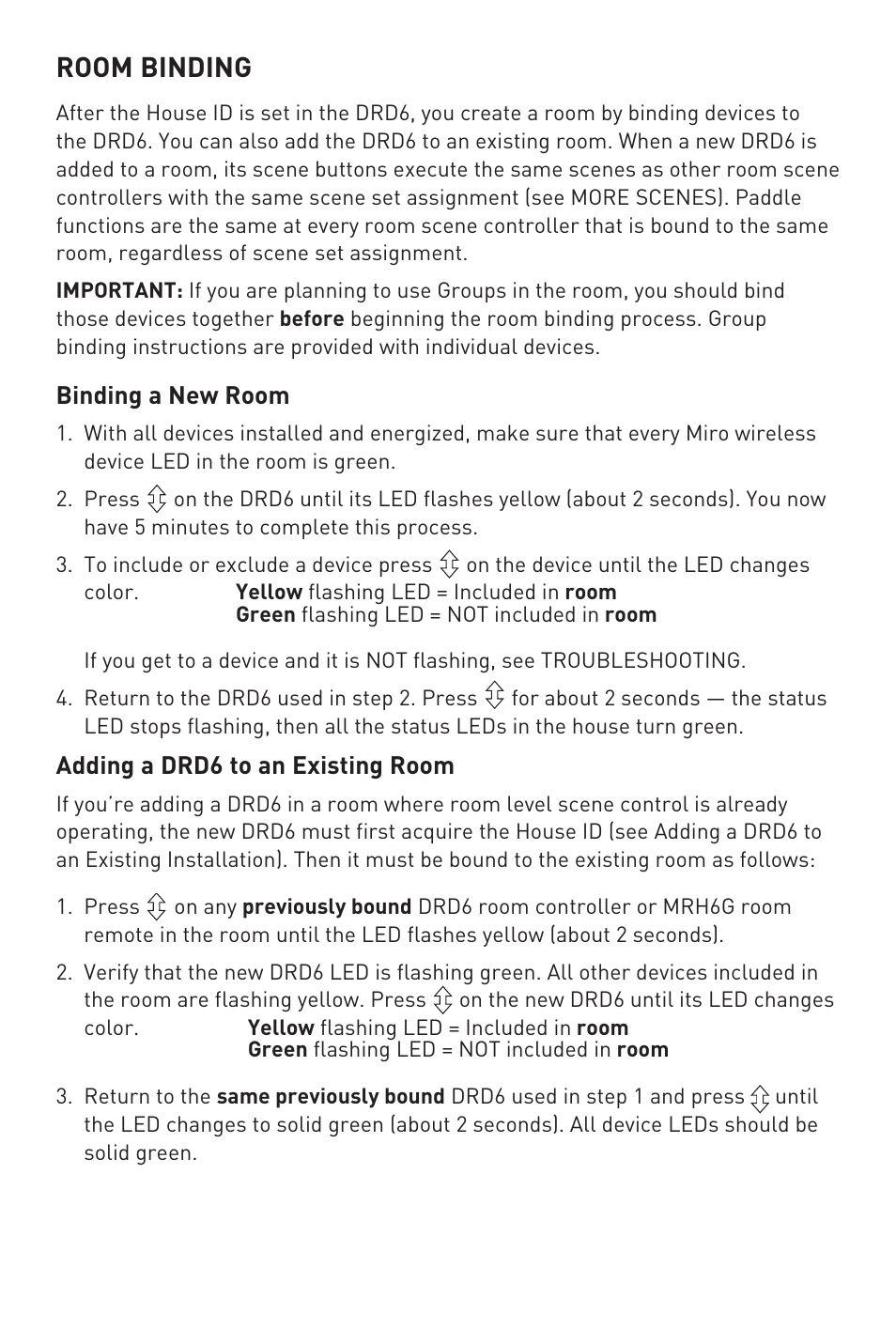 Room binding | Legrand DRD6 v2 User Manual | Page 9 / 11