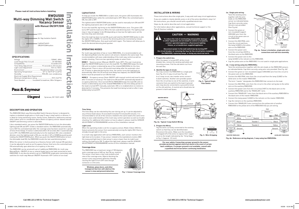 Legrand RWDU500 User Manual | 3 pages