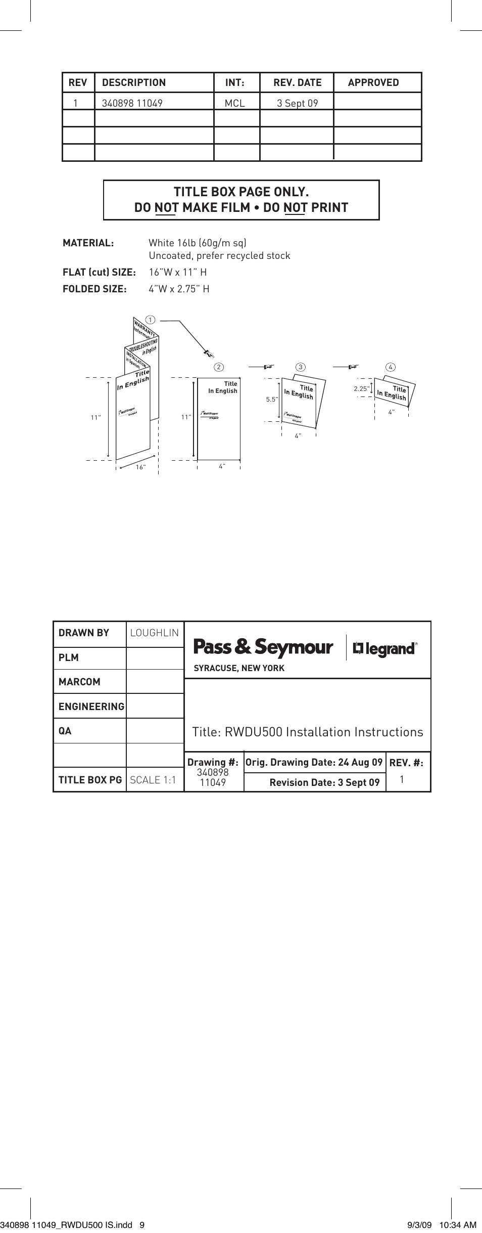 Legrand RWDU500 User Manual | Page 3 / 3