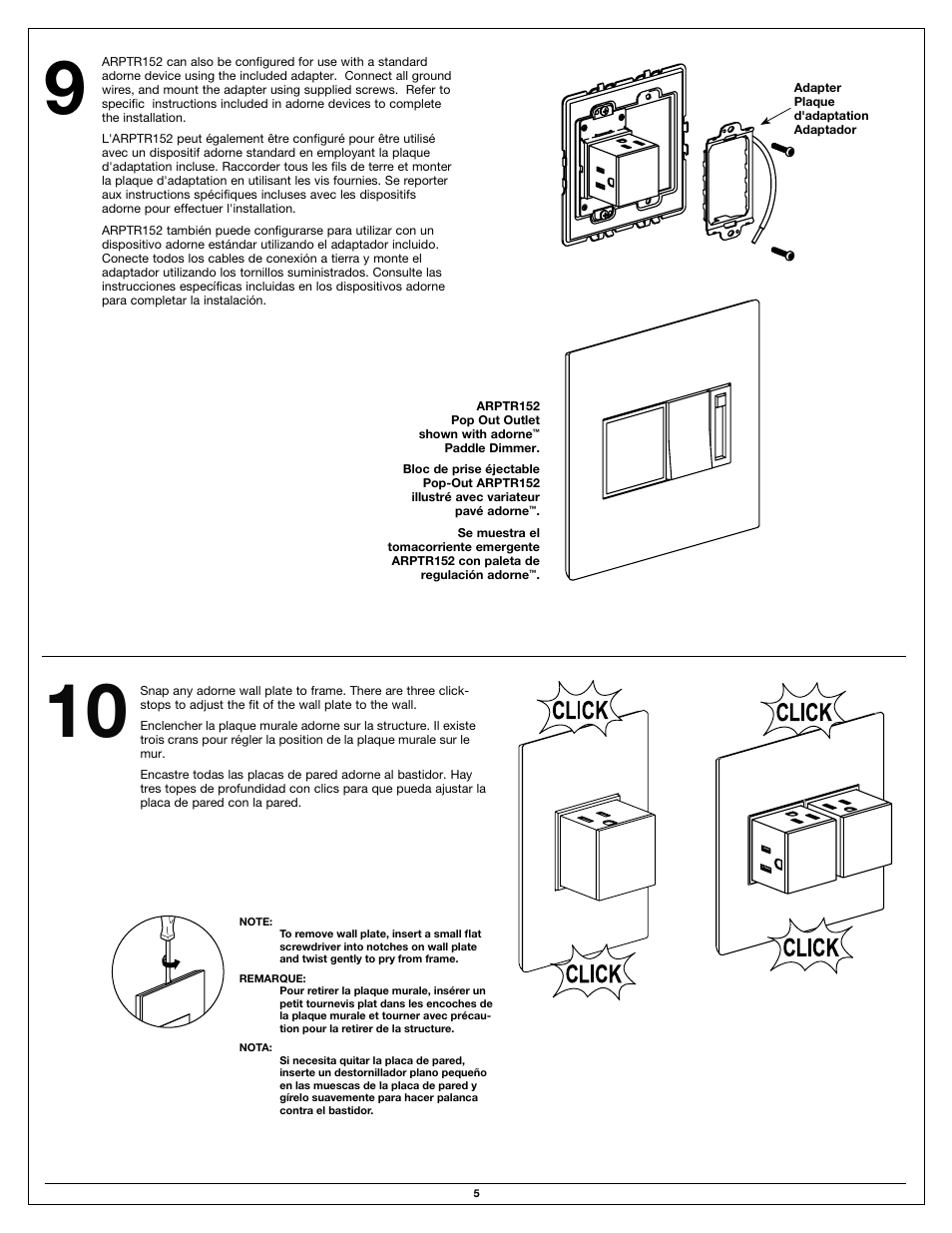 Legrand ARPTR151 User Manual | Page 5 / 8