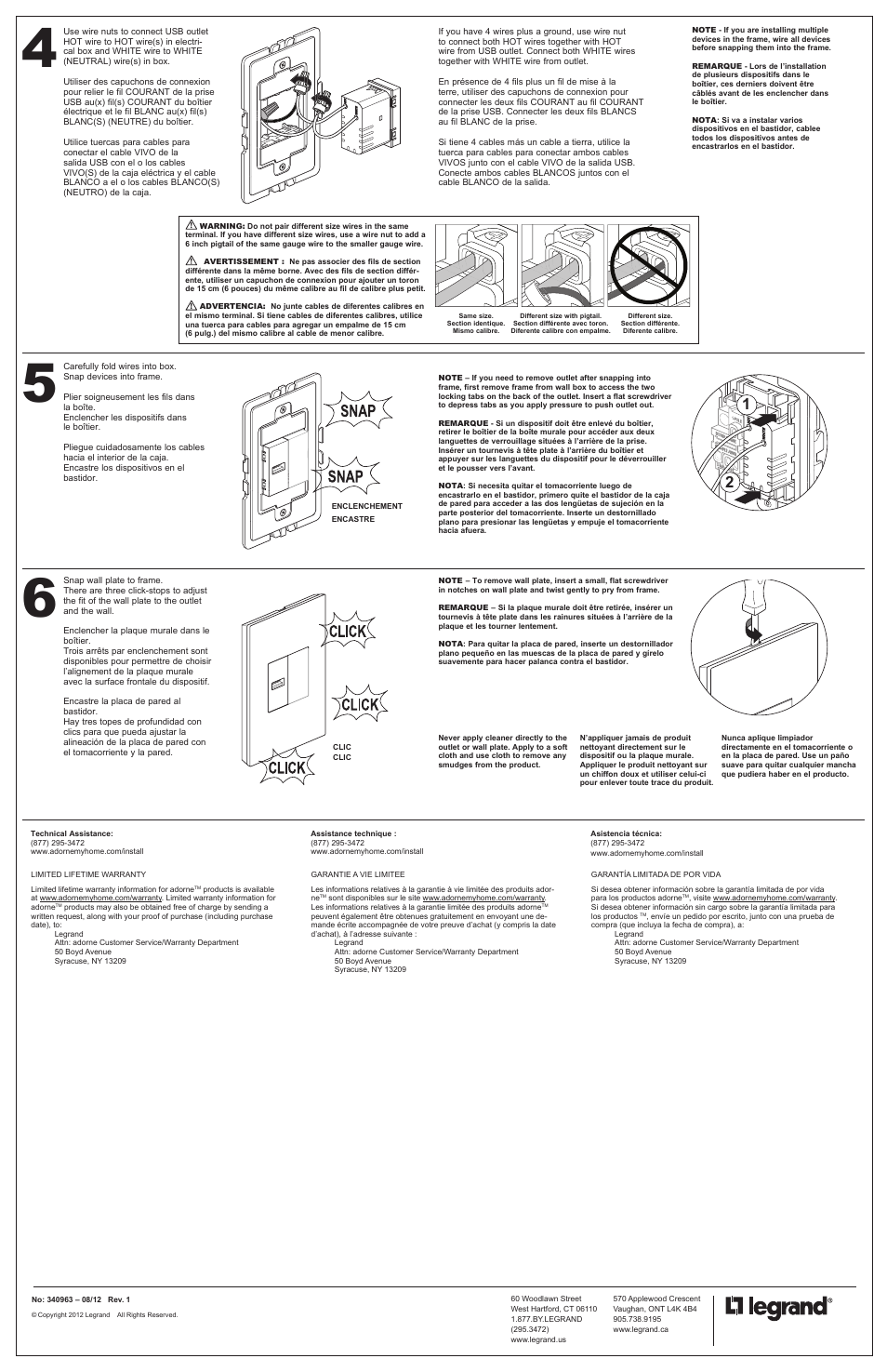 Legrand ARUSB User Manual | Page 2 / 2