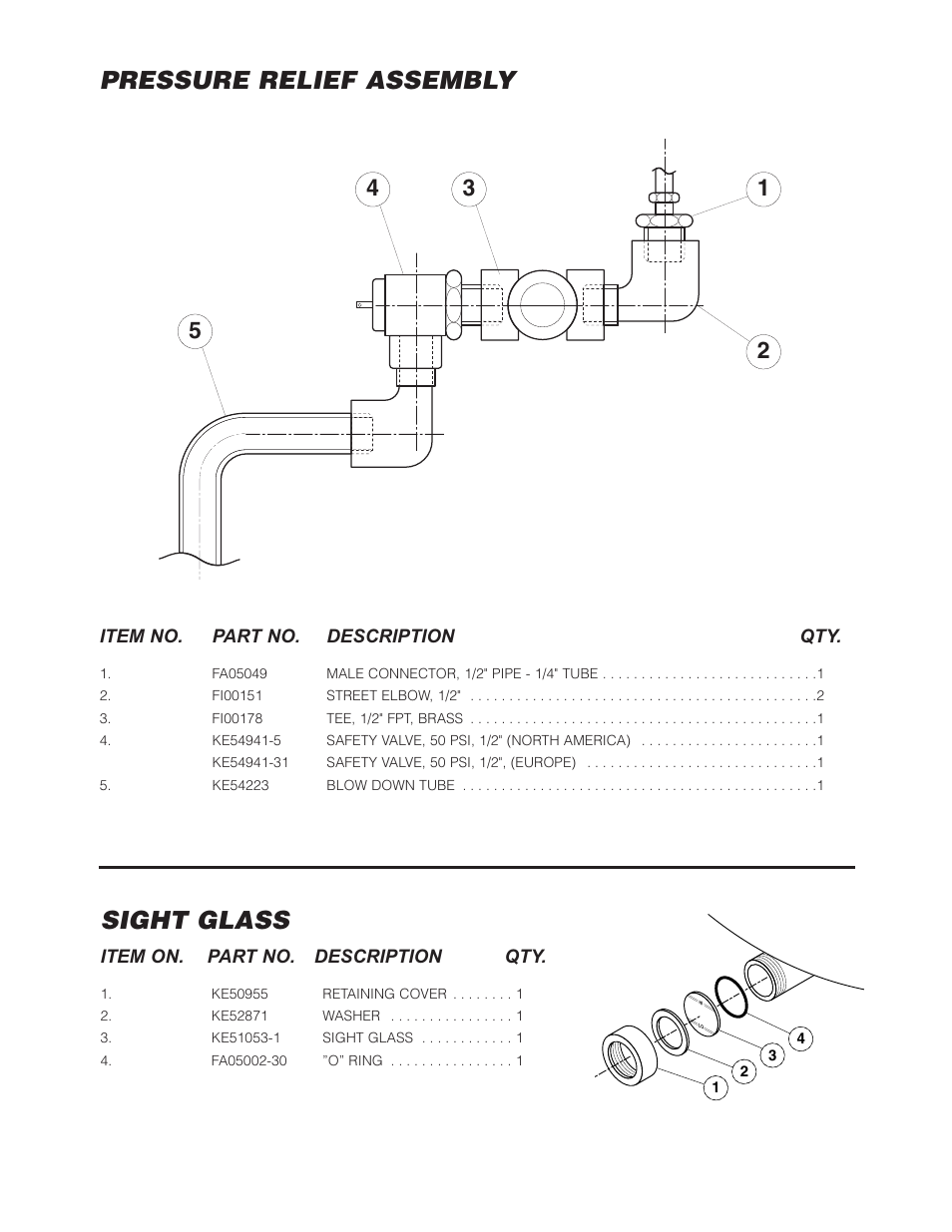 Pressure relief assembly, Sight glass | Cleveland Range HA-MKGL-80 User Manual | Page 15 / 47