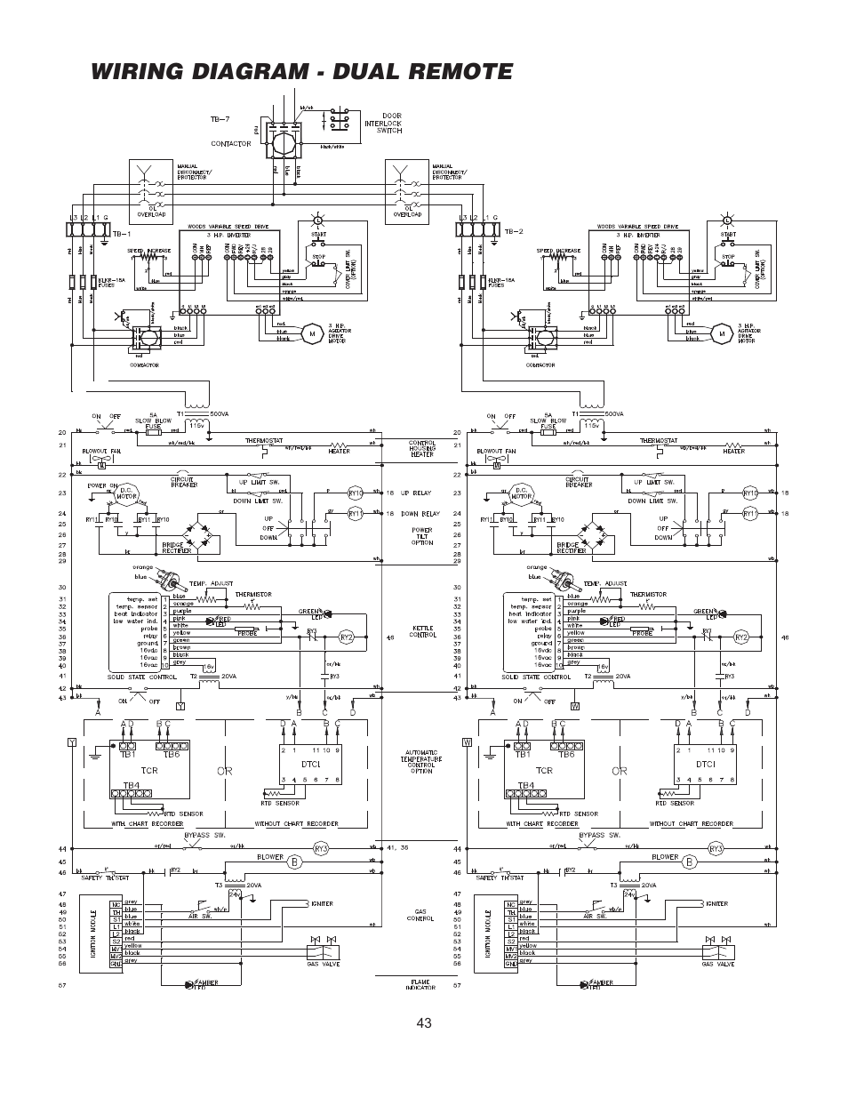 Wiring diagram - dual remote | Cleveland Range HA-MKGL-80 User Manual | Page 46 / 47