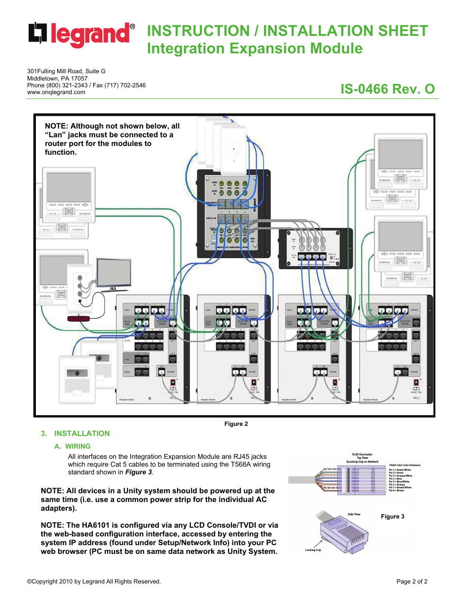 Is-0466 rev. o | Legrand HA6101 User Manual | Page 2 / 2