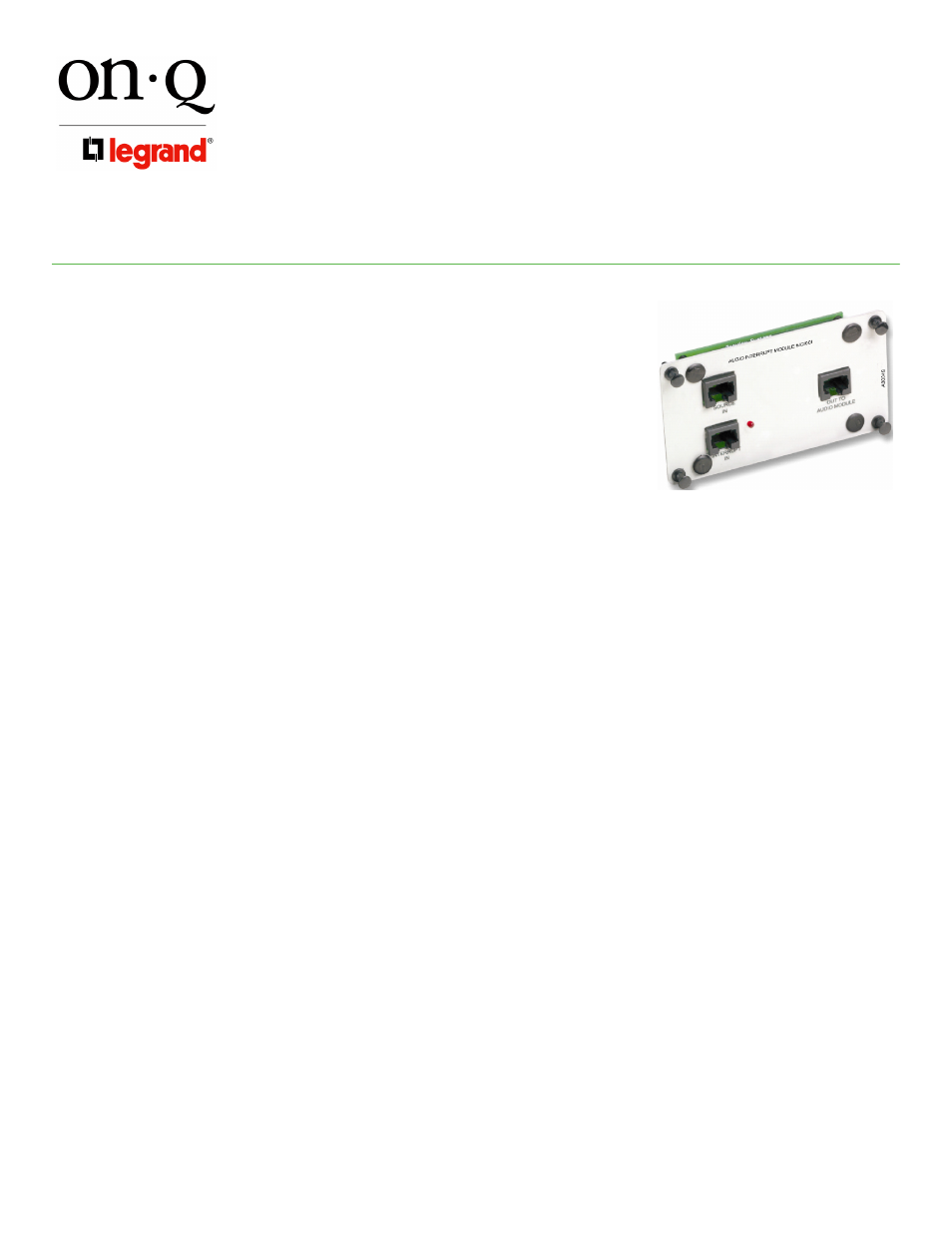 Legrand IC1001 User Manual | 2 pages