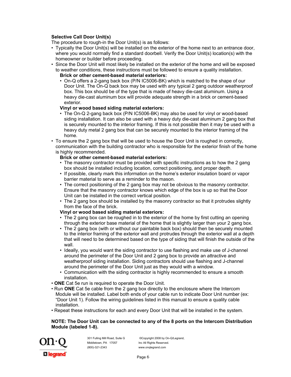 Legrand IC5400 User Manual | Page 10 / 26