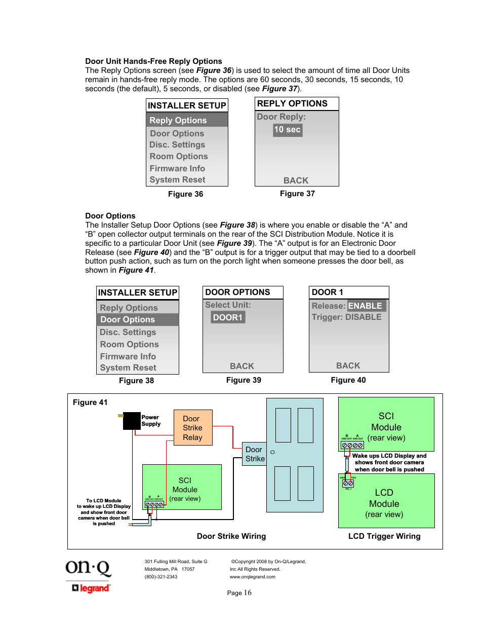 Sci module, Lcd module | Legrand IC5400 User Manual | Page 20 / 26