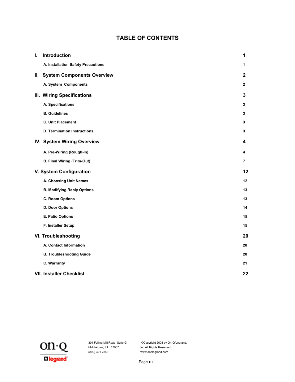Legrand IC5400 User Manual | Page 3 / 26