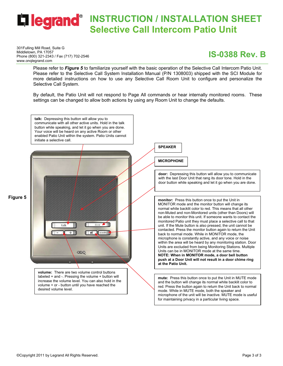 Is-0388 rev. b | Legrand IC5004-xx User Manual | Page 3 / 3