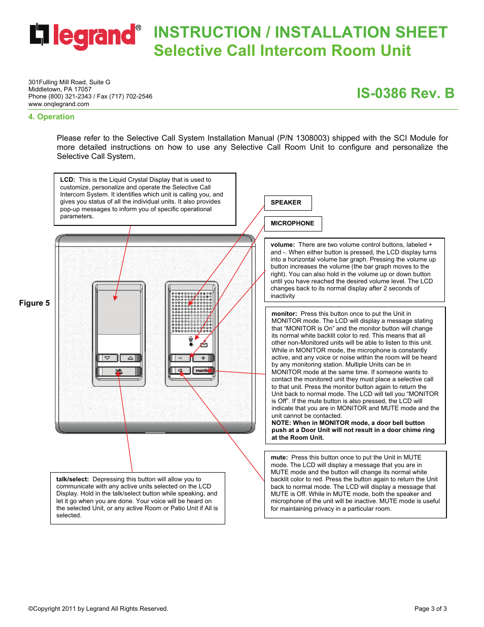 Is-0386 rev. b | Legrand IC5000-xx User Manual | Page 3 / 3