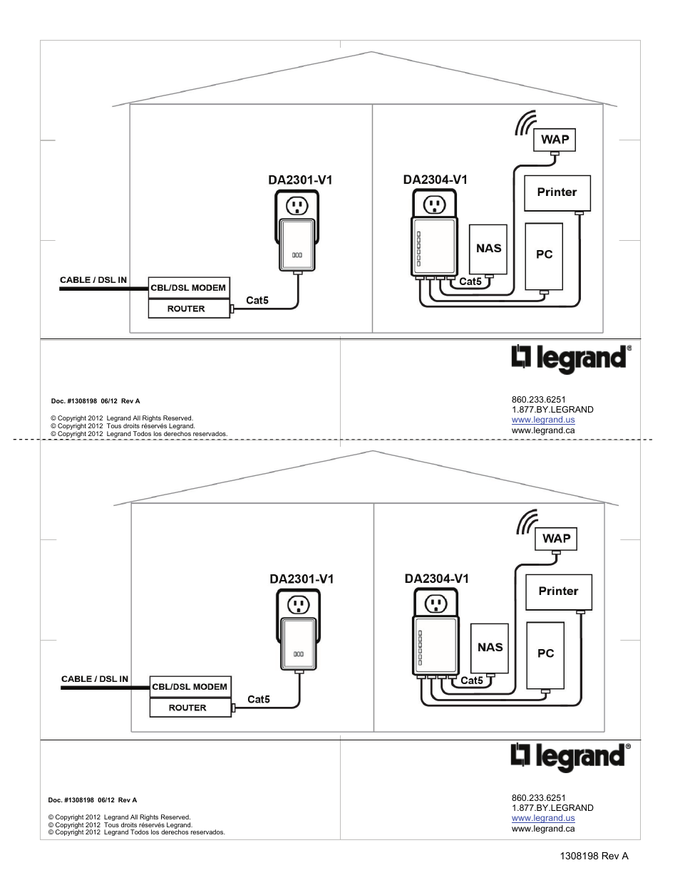 Legrand DA2304-V1 User Manual | 2 pages