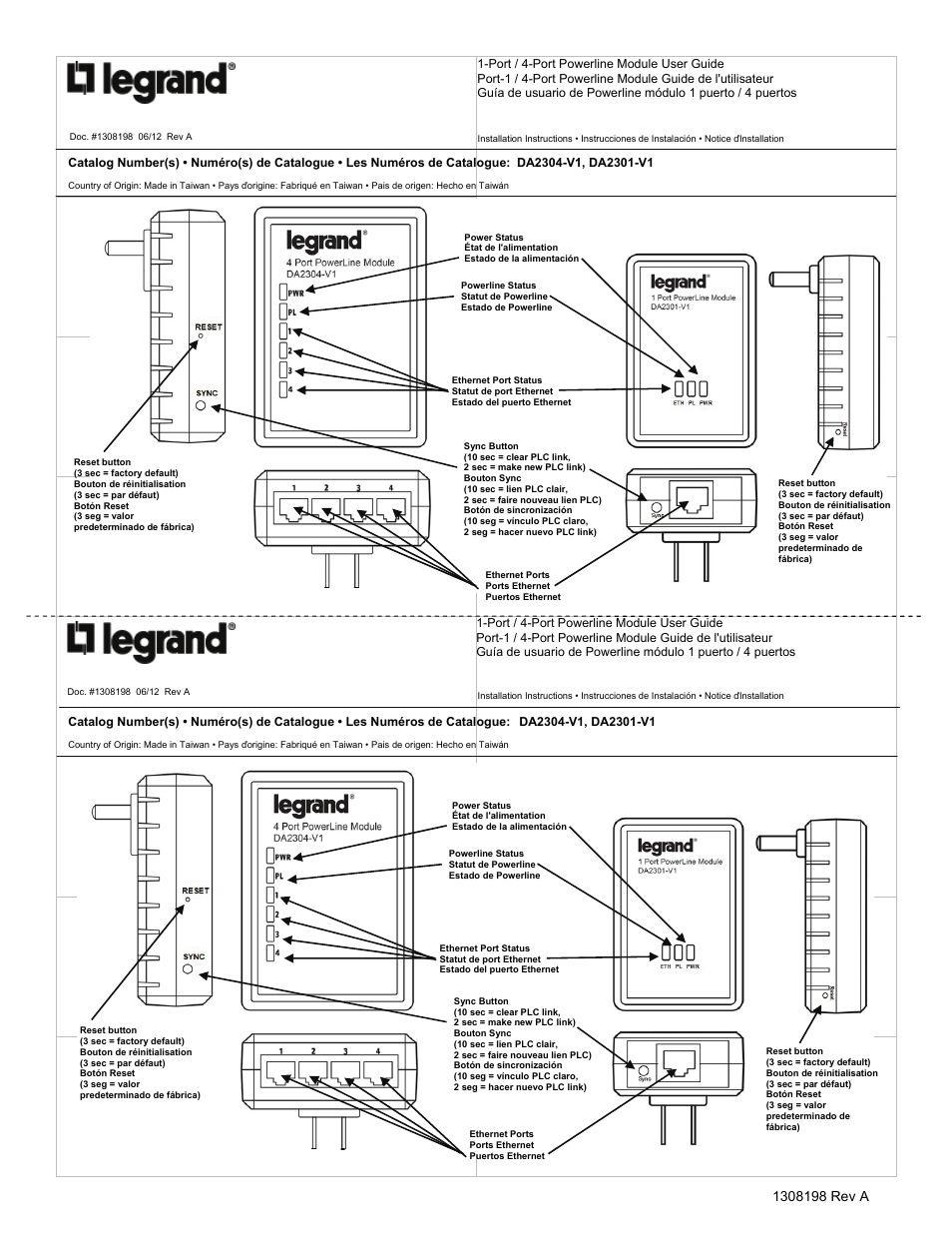 Legrand DA2304-V1 User Manual | Page 2 / 2