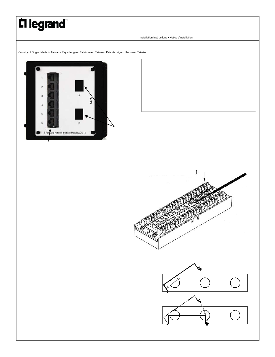 Legrand AC1012 User Manual | 2 pages