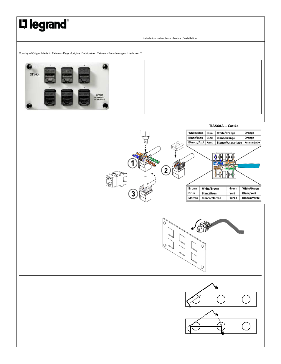 Legrand AC1000 User Manual | 2 pages