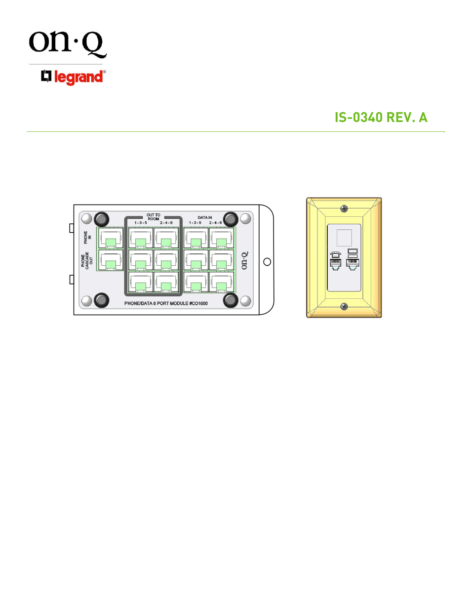 Legrand CO1000 User Manual | 2 pages