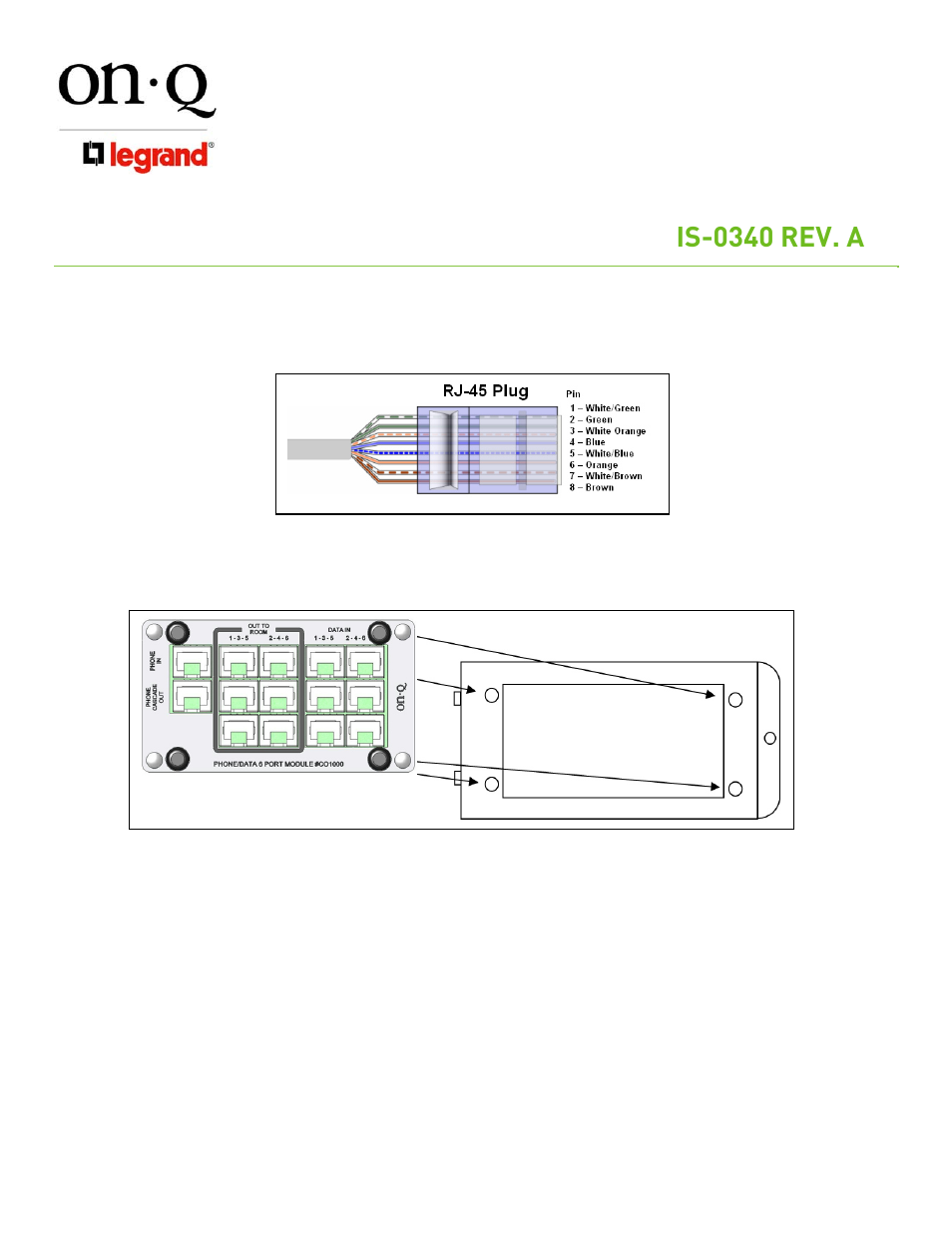 Is-0340 rev. a | Legrand CO1000 User Manual | Page 2 / 2