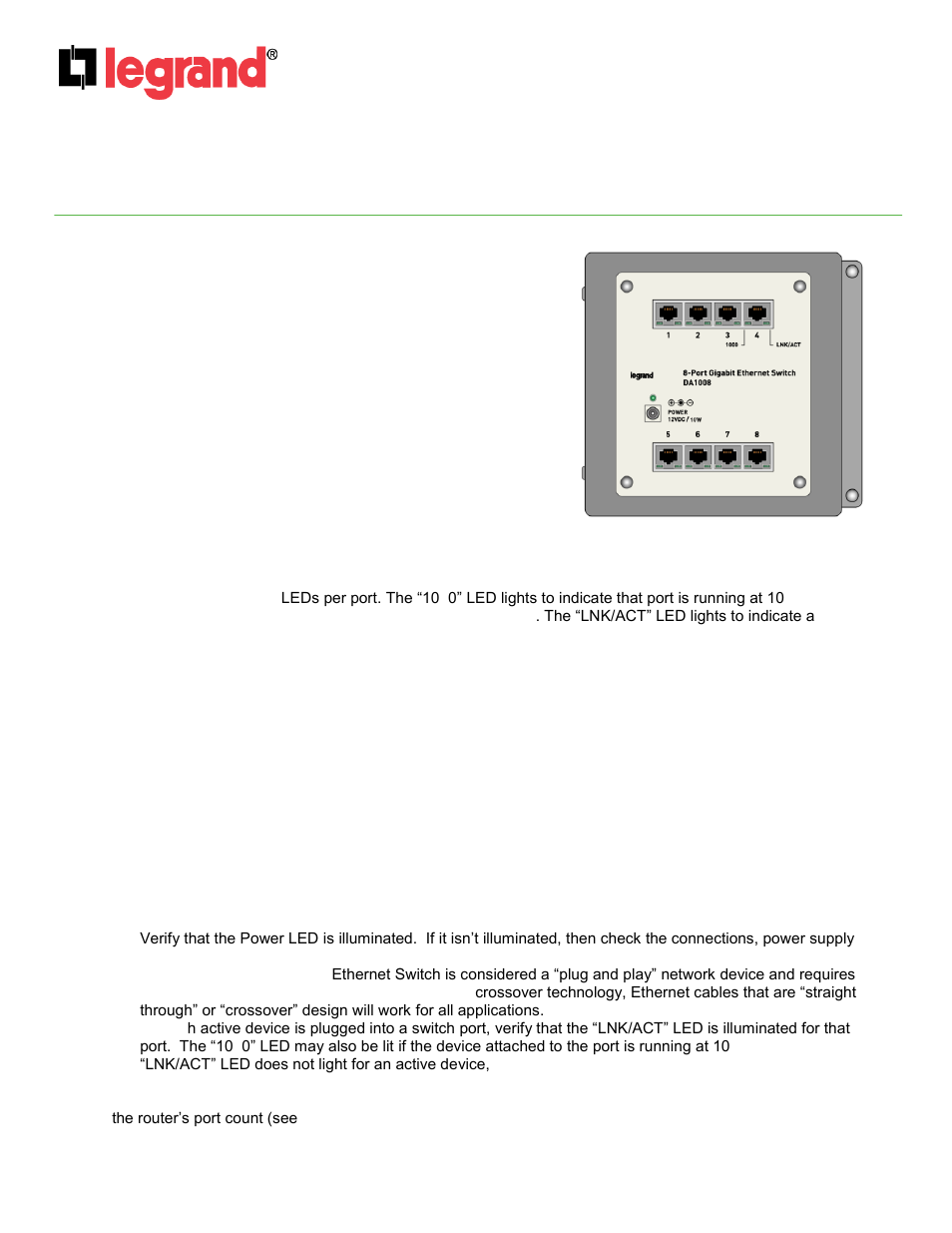 Legrand DA1008 User Manual | 6 pages