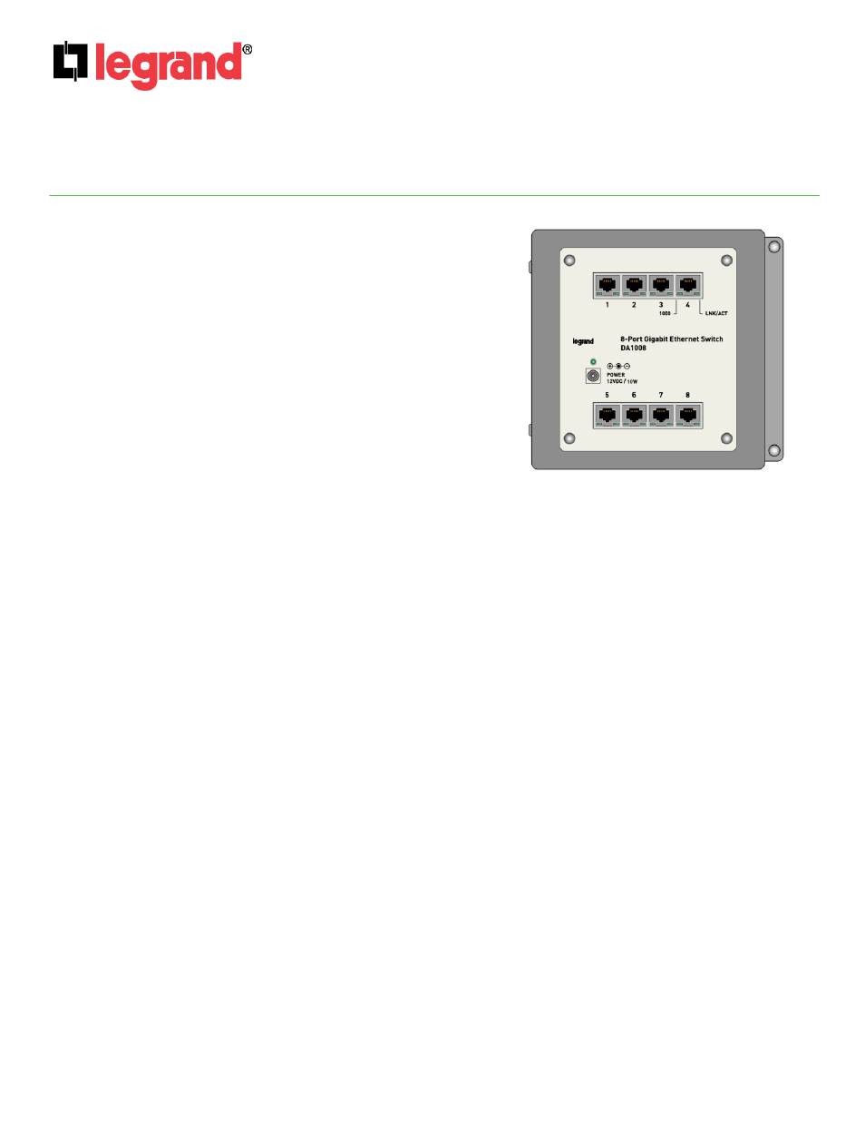 Is-0396 rev. b, Feuille d'instruction / d'installation | Legrand DA1008 User Manual | Page 3 / 6