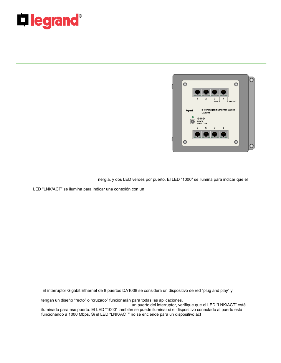 Is-0396 rev. b | Legrand DA1008 User Manual | Page 5 / 6