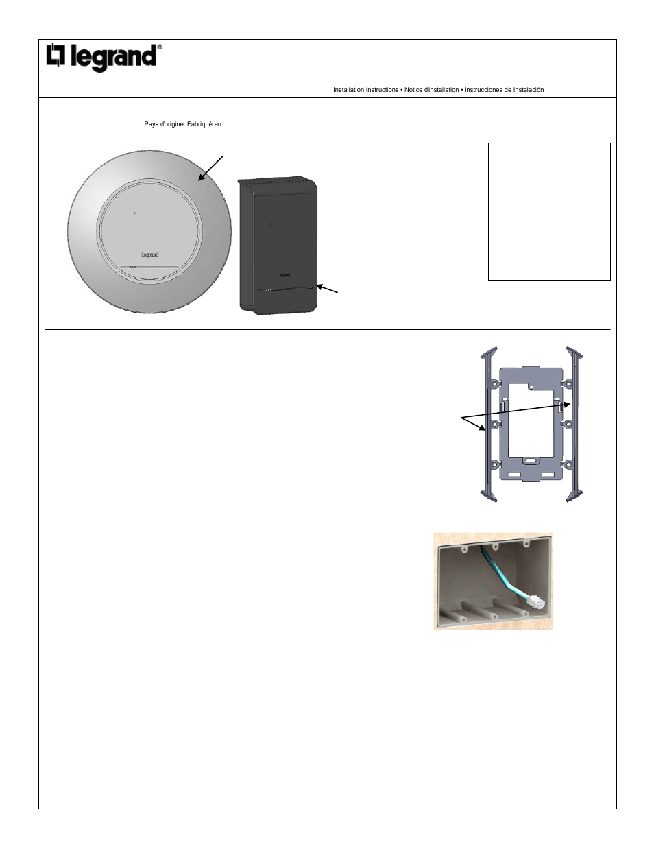 Legrand DA1101 User Manual | 2 pages