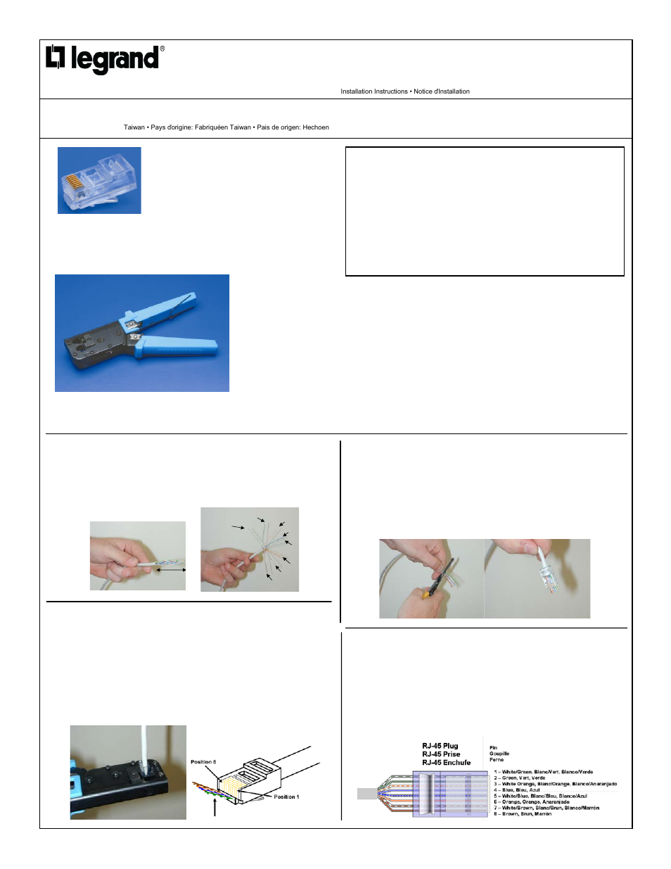 Legrand 364554-01 User Manual | 2 pages