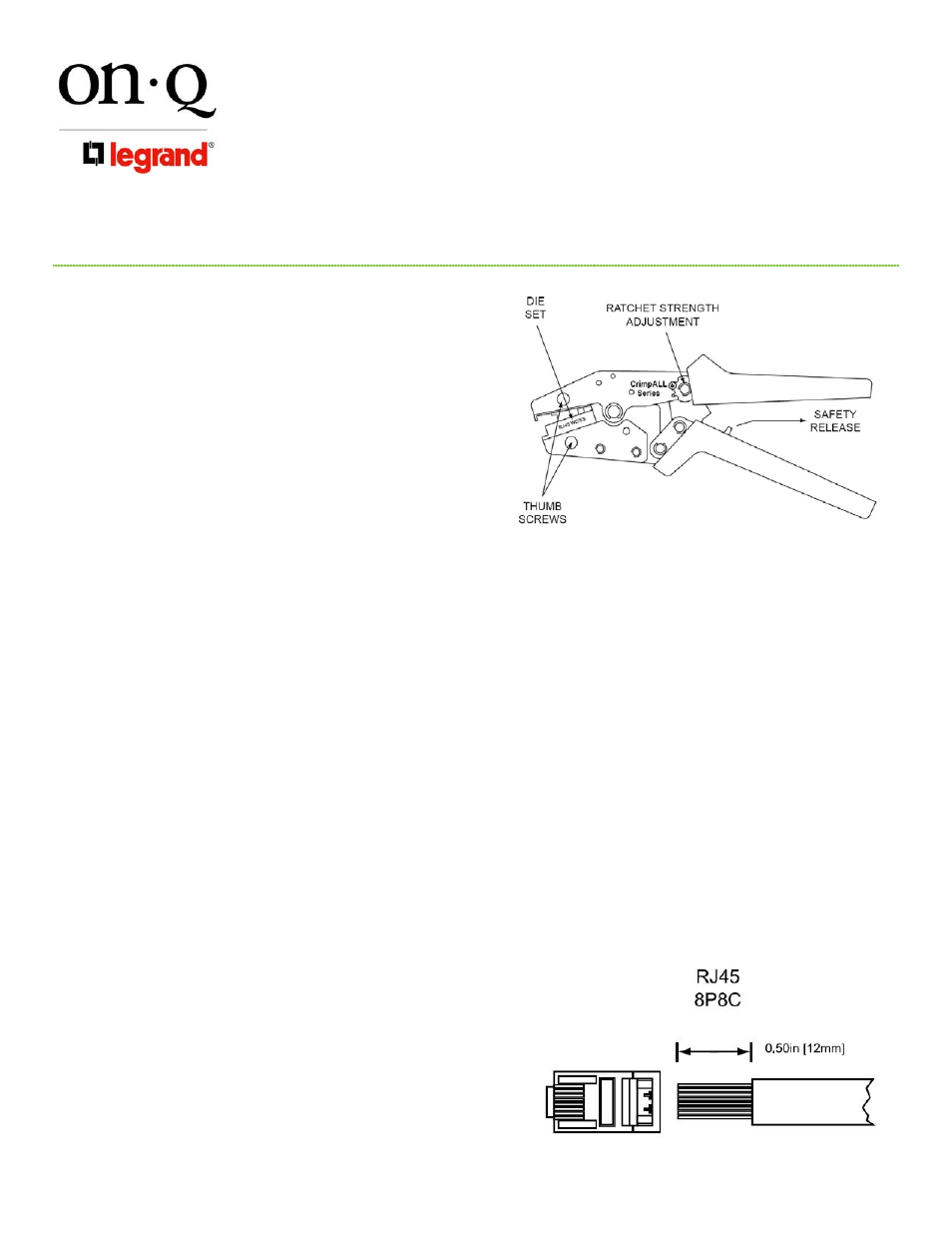 Legrand 364406-01 User Manual | 2 pages