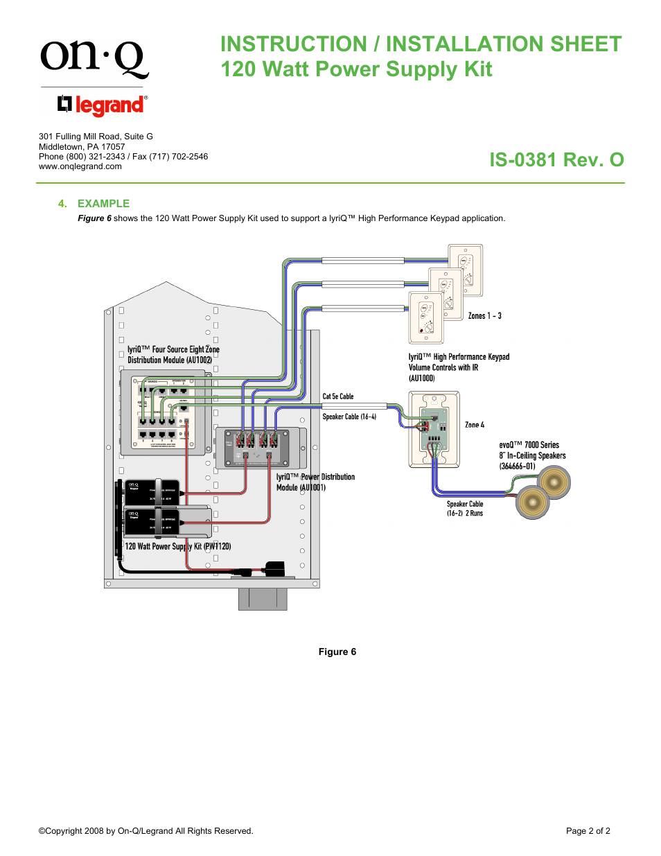 Is-0381 rev. o | Legrand PW1120 User Manual | Page 2 / 2