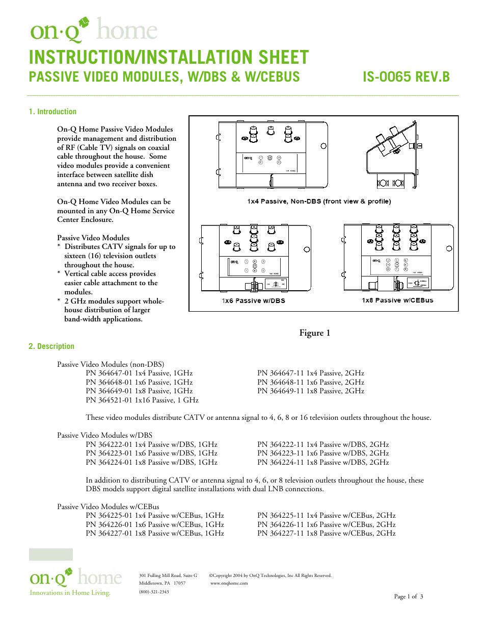 Legrand 364647-11 User Manual | 3 pages