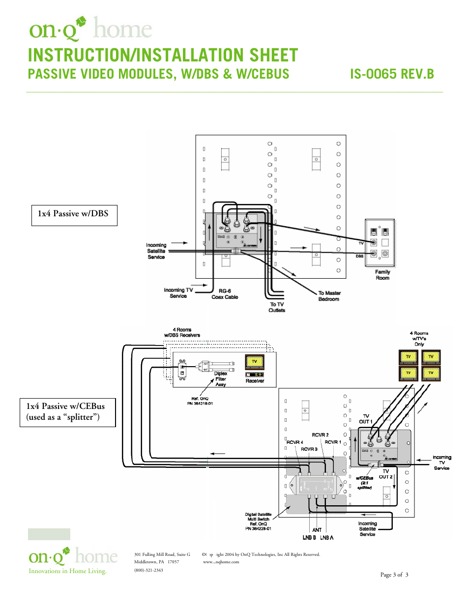 Instruction/installation sheet | Legrand 364647-11 User Manual | Page 3 / 3