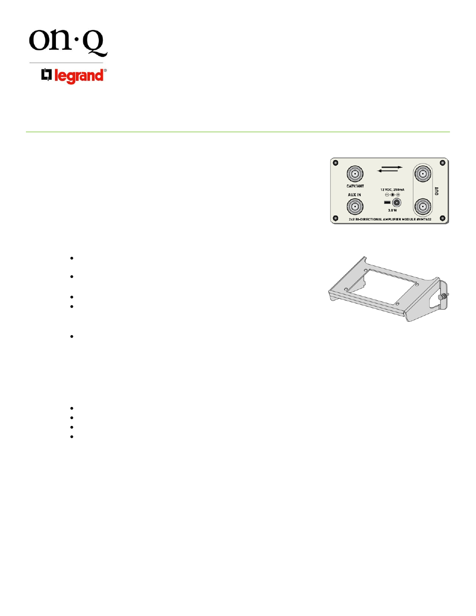 Legrand VM7632 User Manual | 2 pages