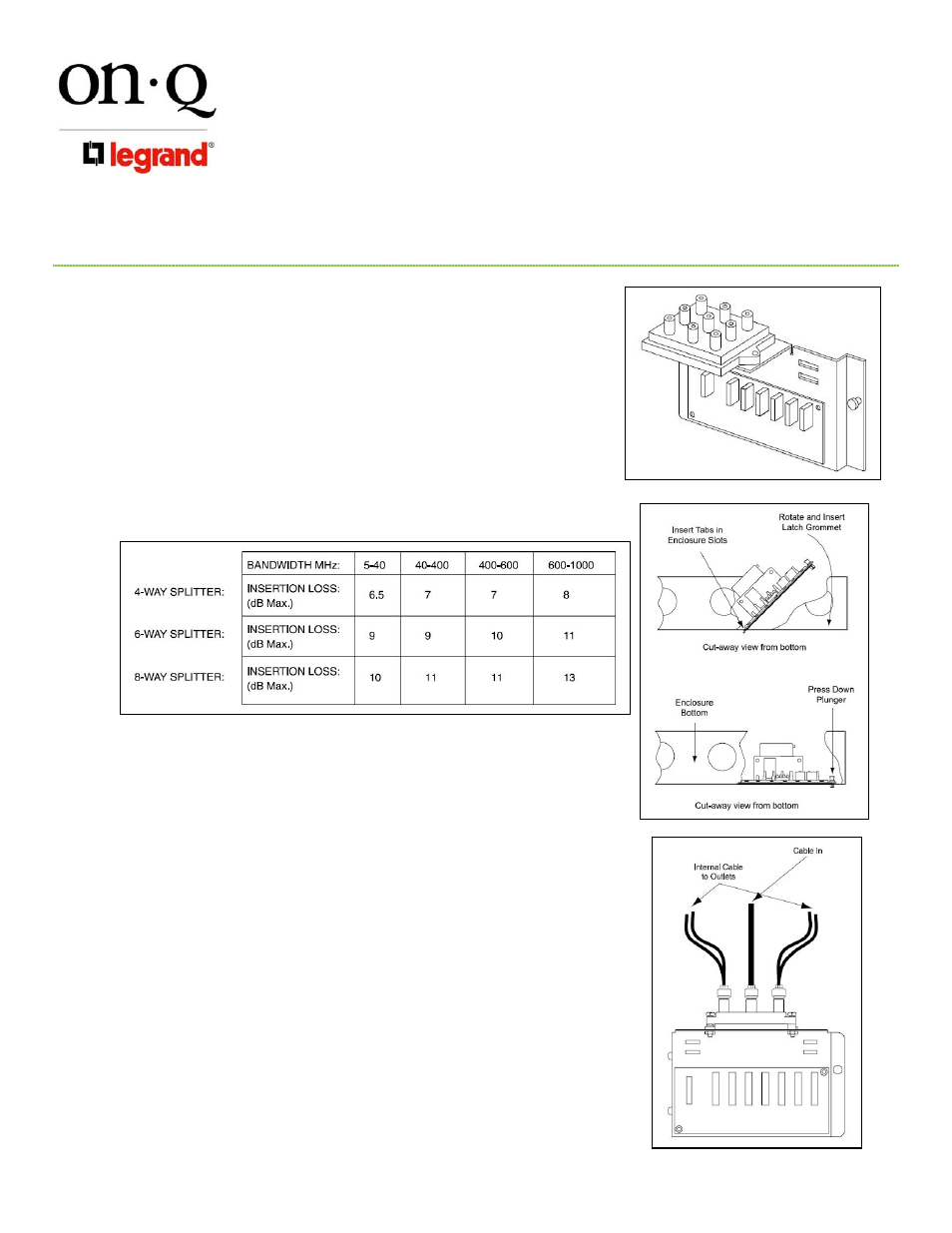 Legrand 364400-xx User Manual | 2 pages