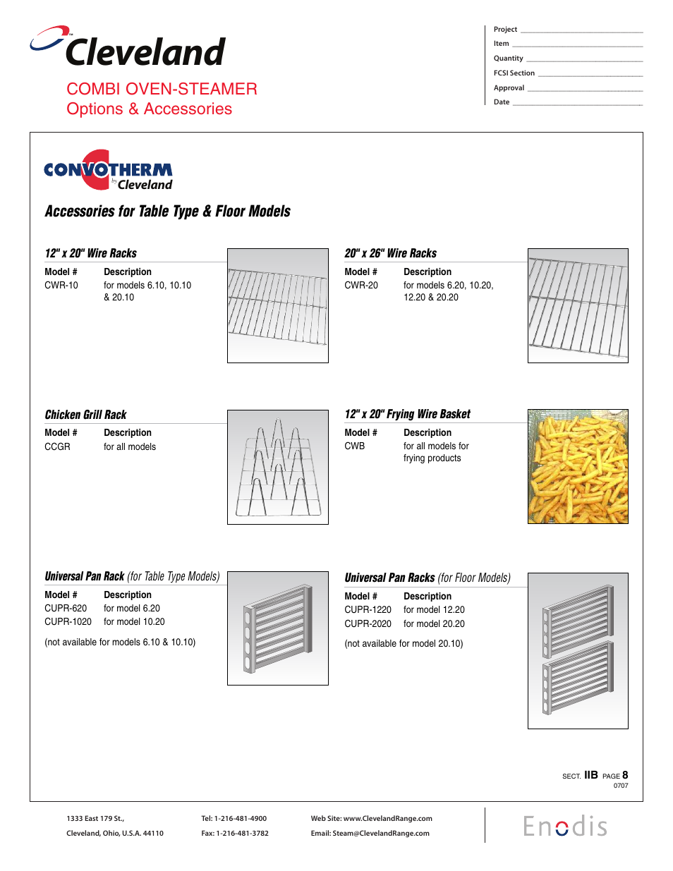 Cleveland Range CUPR-2020 User Manual | 2 pages