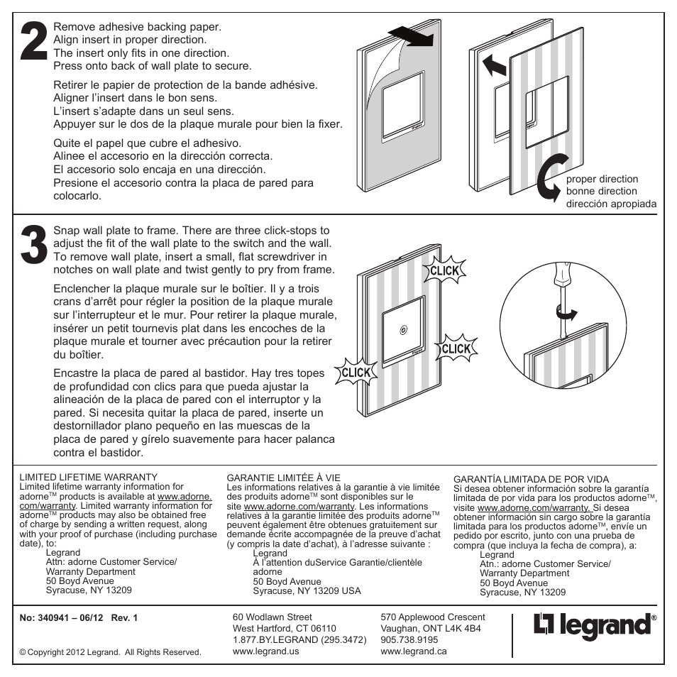 Legrand AWM1G3M4 User Manual | Page 2 / 2