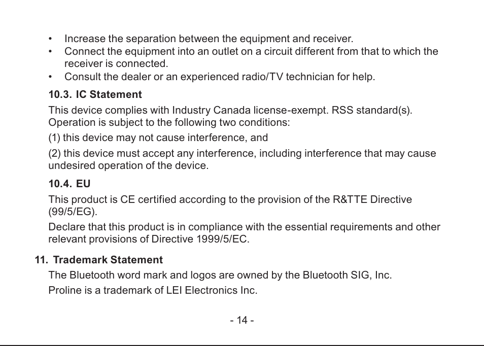 LEI Electronics PLJOGBK User Manual | Page 15 / 16