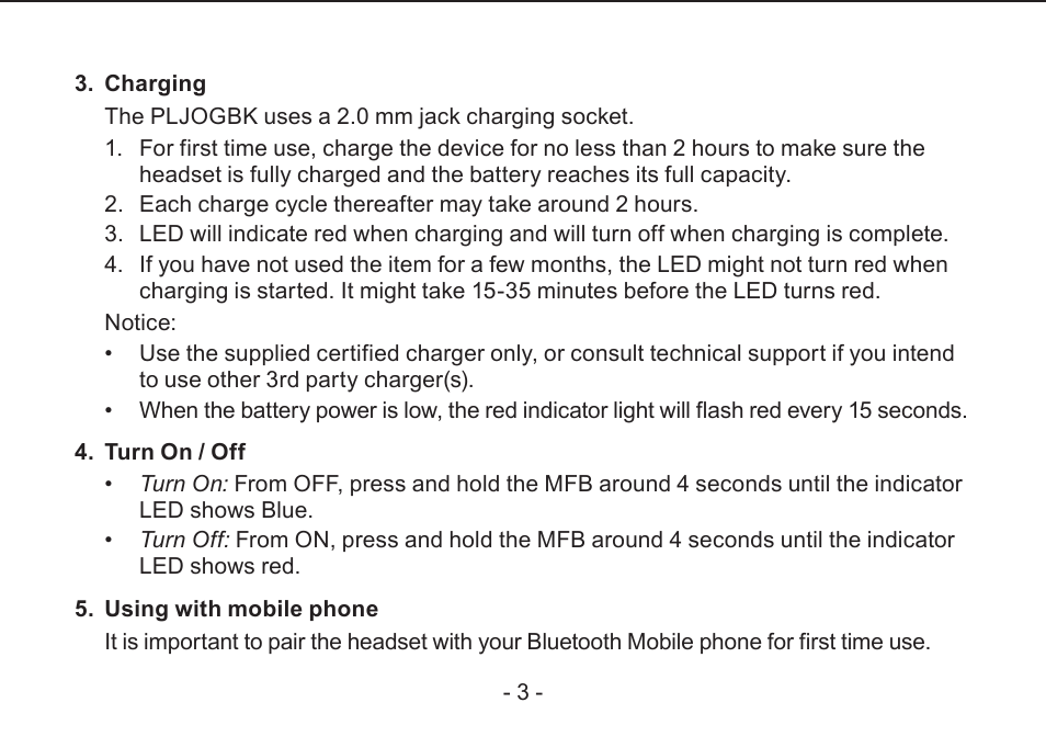 LEI Electronics PLJOGBK User Manual | Page 4 / 16