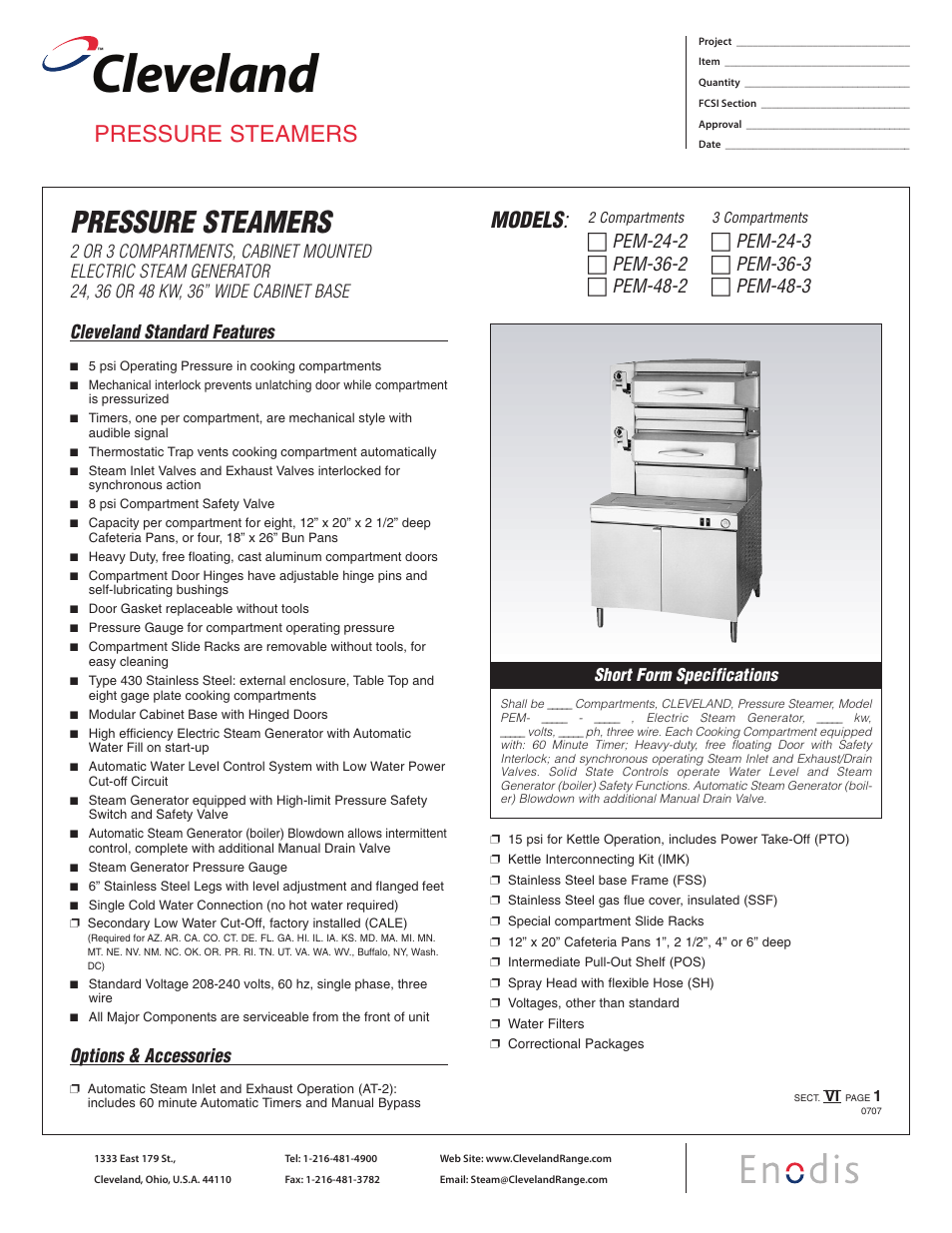 Cleveland Range PEM-48-2 User Manual | 2 pages