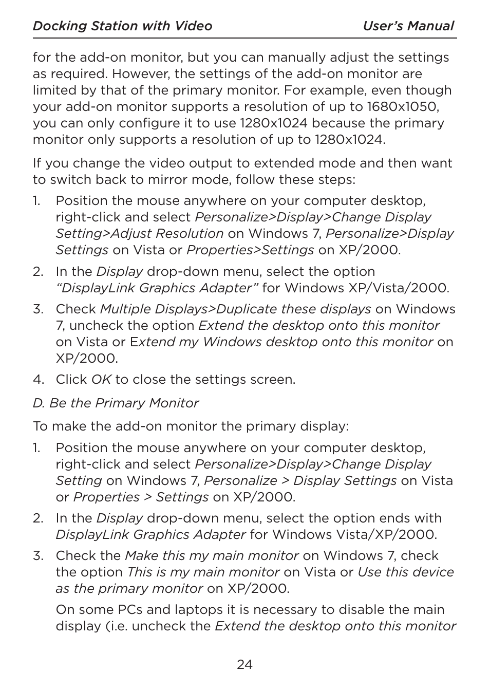 LEI Electronics TXDOCK User Manual | Page 24 / 34