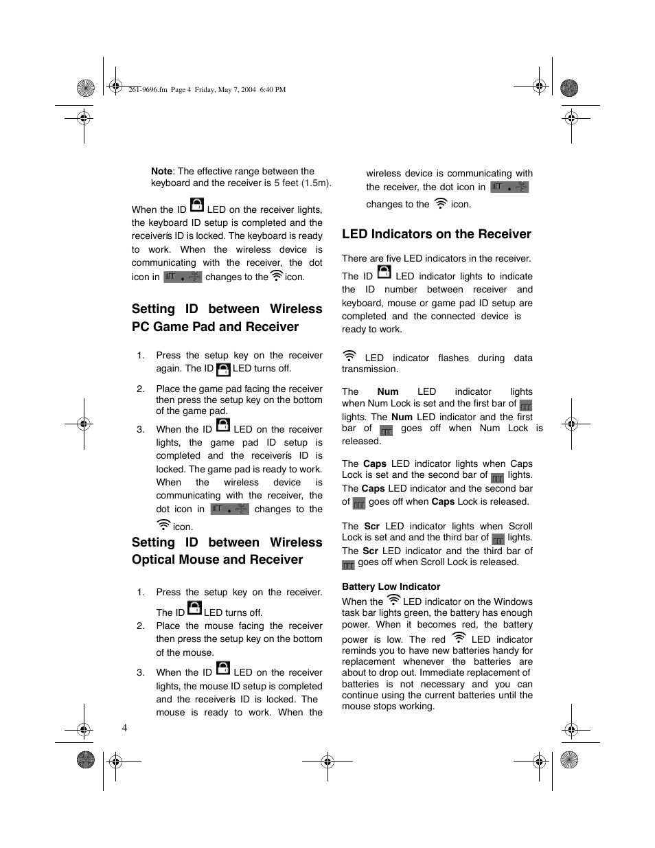 Led indicators on the receiver | LEI Electronics TX6969 User Manual | Page 4 / 10