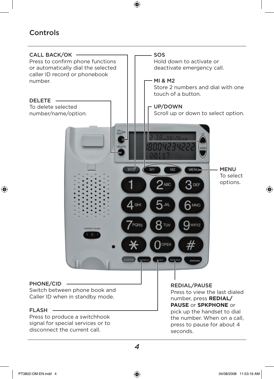 4controls | LEI Electronics PT3802 User Manual | Page 4 / 16