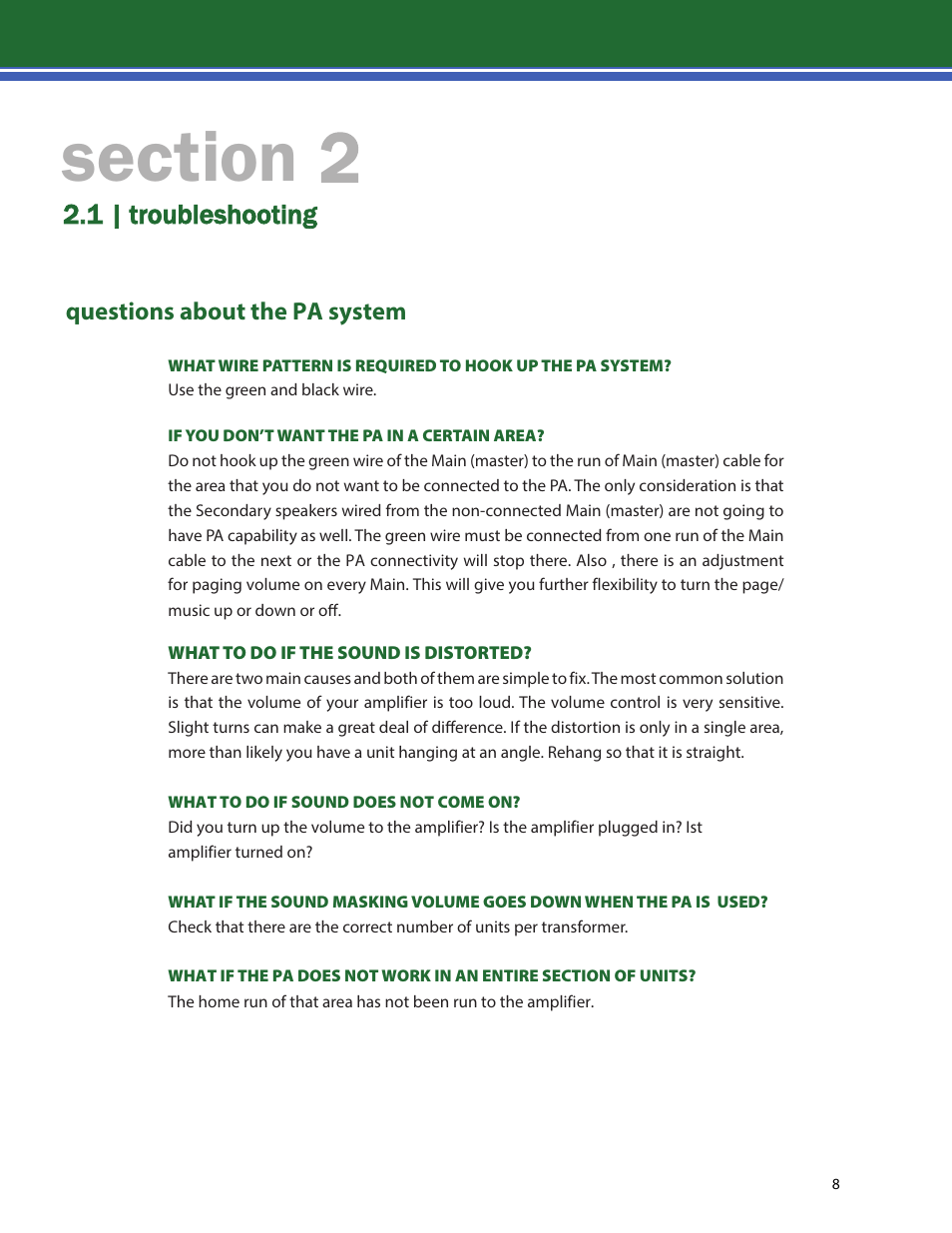 1 | troubleshooting | Lencore Spectra Classic: Installation and Operations Manual User Manual | Page 10 / 27