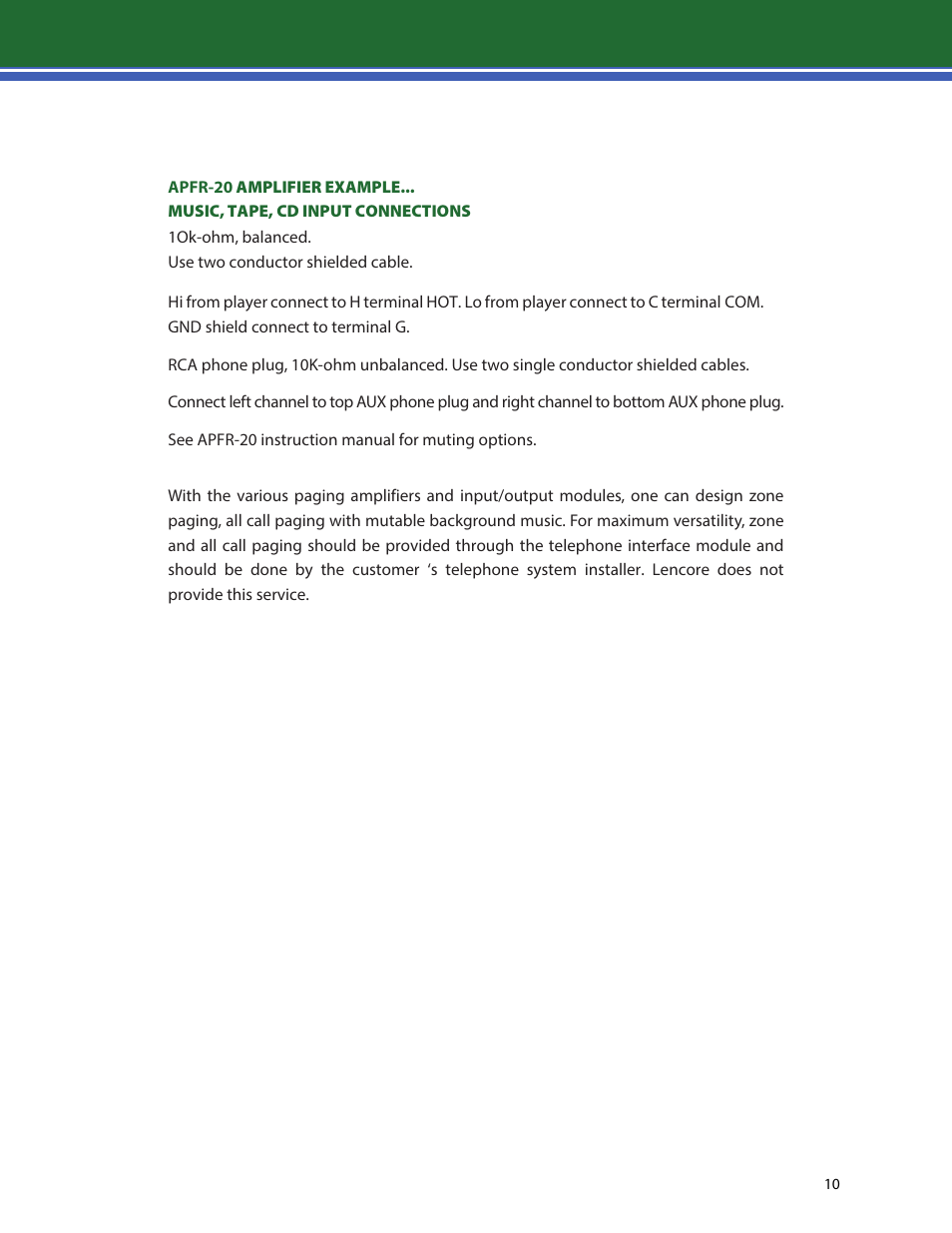 Lencore Spectra Classic: Installation and Operations Manual User Manual | Page 12 / 27
