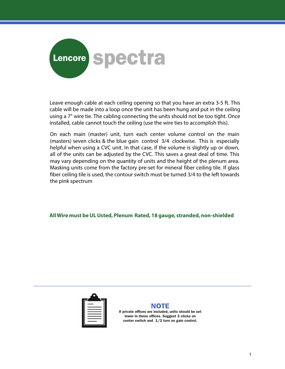 Spectra, Lencore | Lencore Spectra Classic: Installation and Operations Manual User Manual | Page 3 / 27
