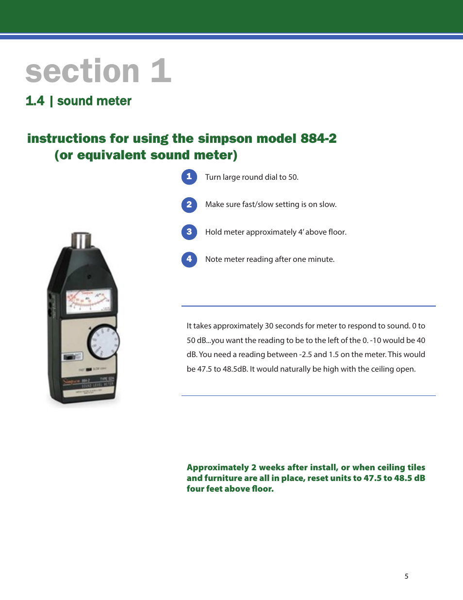 4 | sound meter | Lencore Spectra Classic: Installation and Operations Manual User Manual | Page 7 / 27