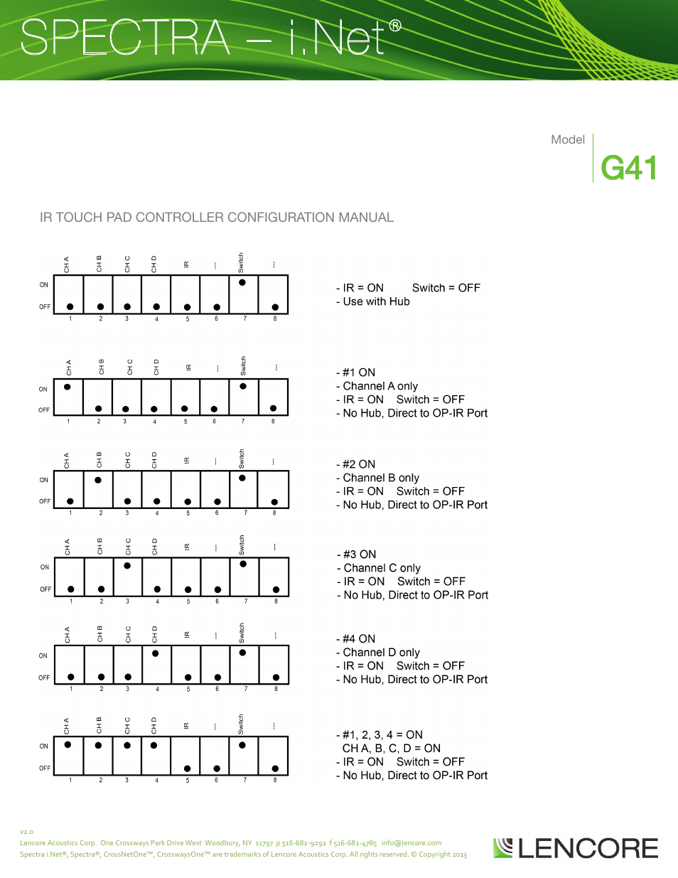 Lencore Spectra i.Net: G41 User Manual | Page 5 / 5