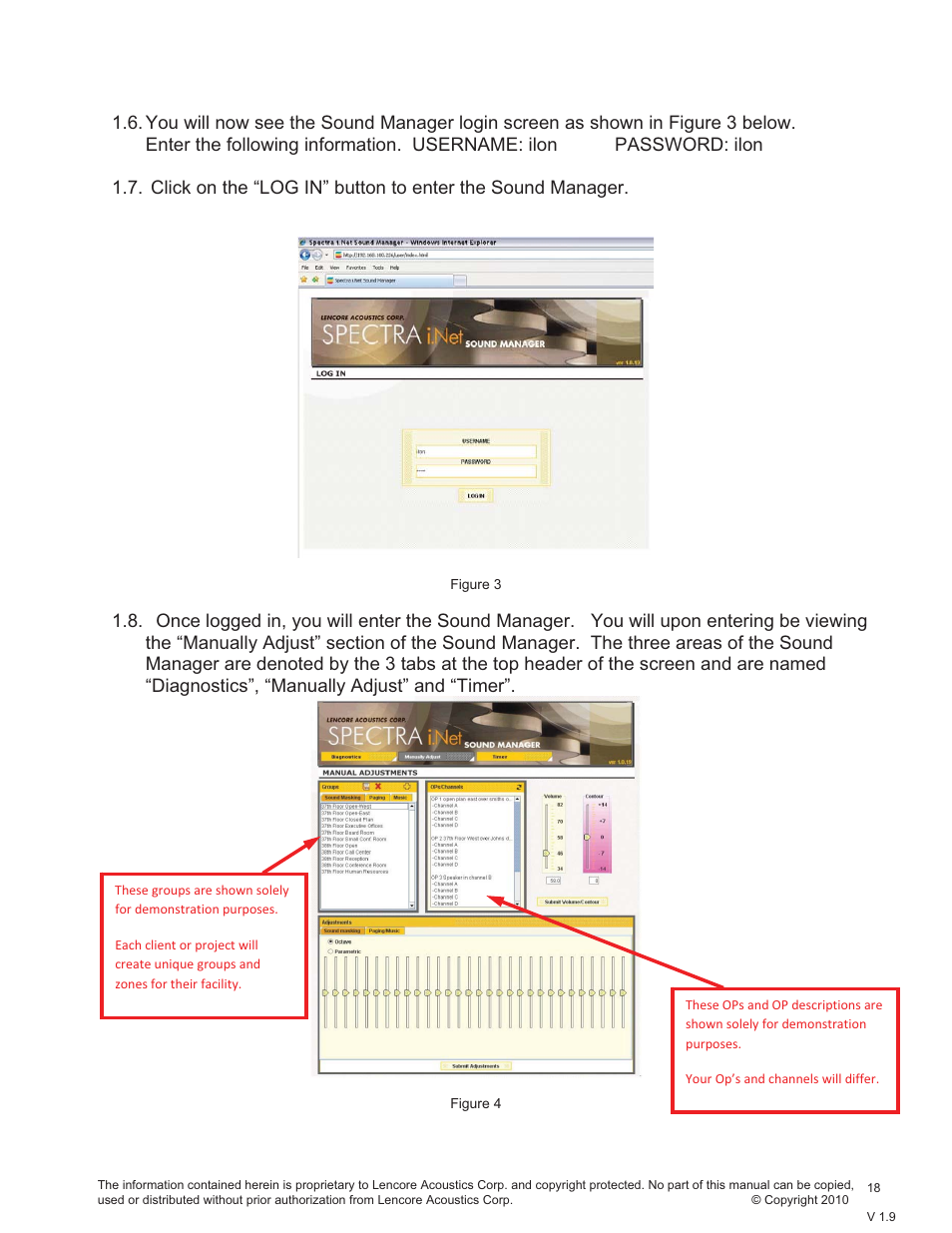 Lencore Spectra i.Net: Sound Manager User Manual | Page 21 / 55