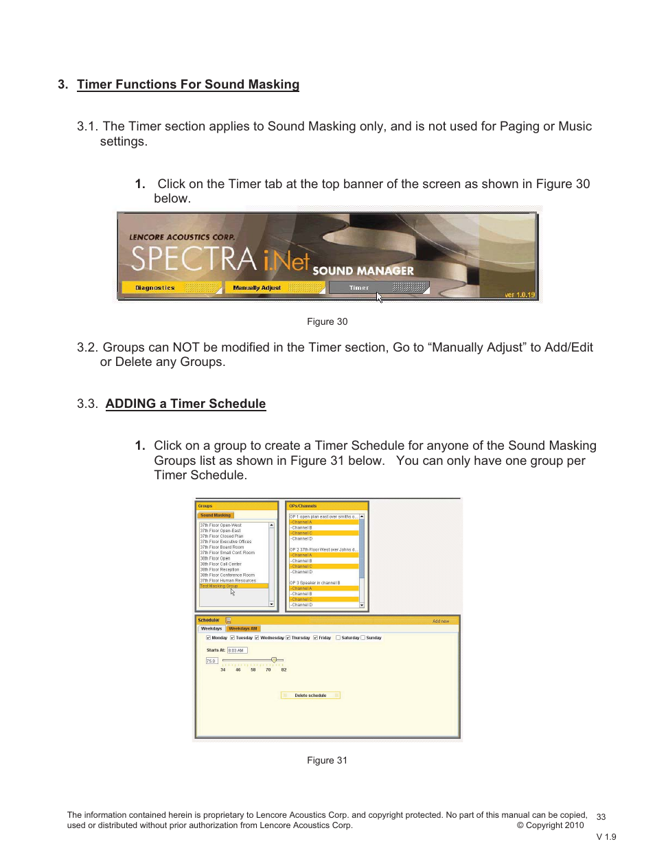 Lencore Spectra i.Net: Sound Manager User Manual | Page 36 / 55