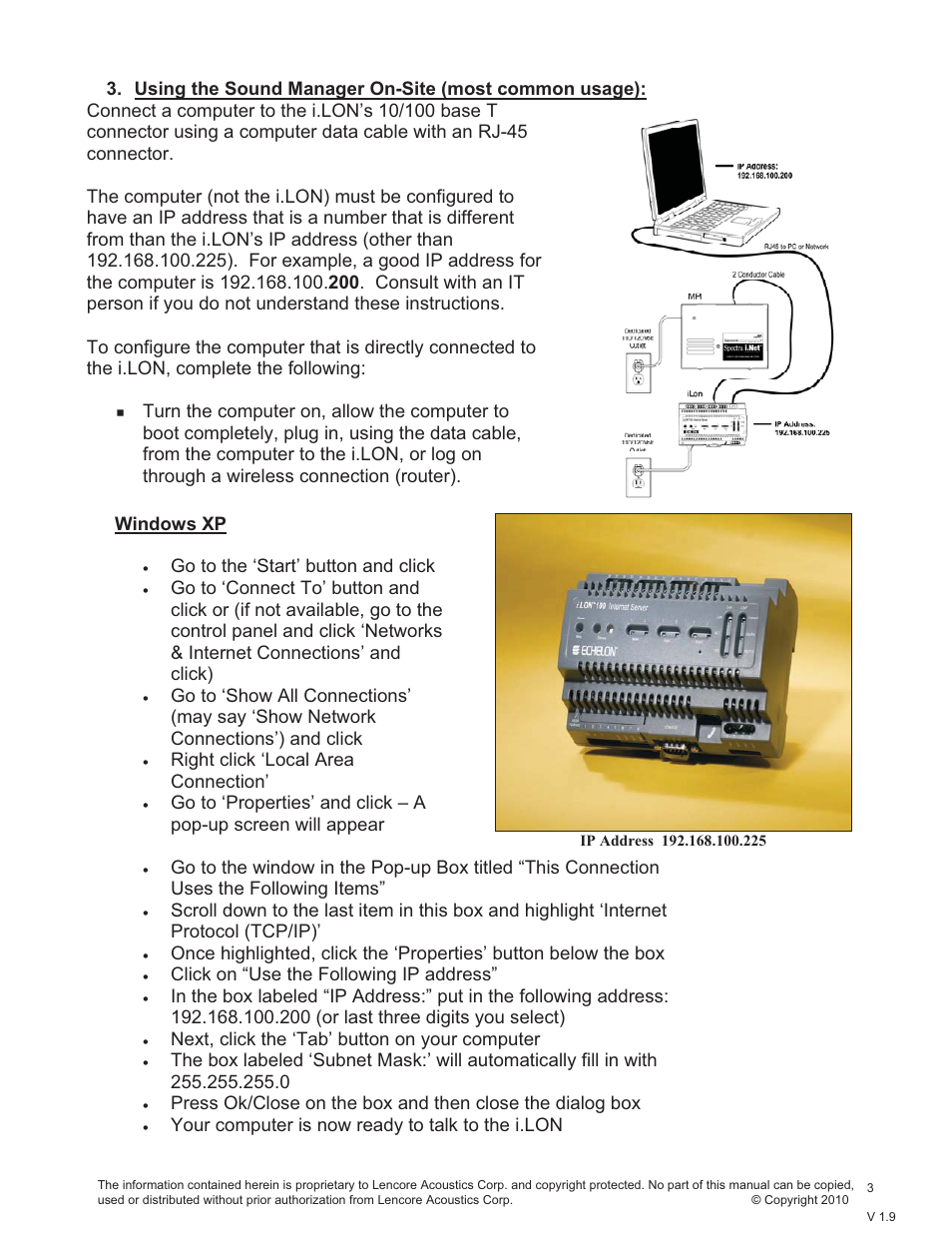 Lencore Spectra i.Net: Sound Manager User Manual | Page 6 / 55