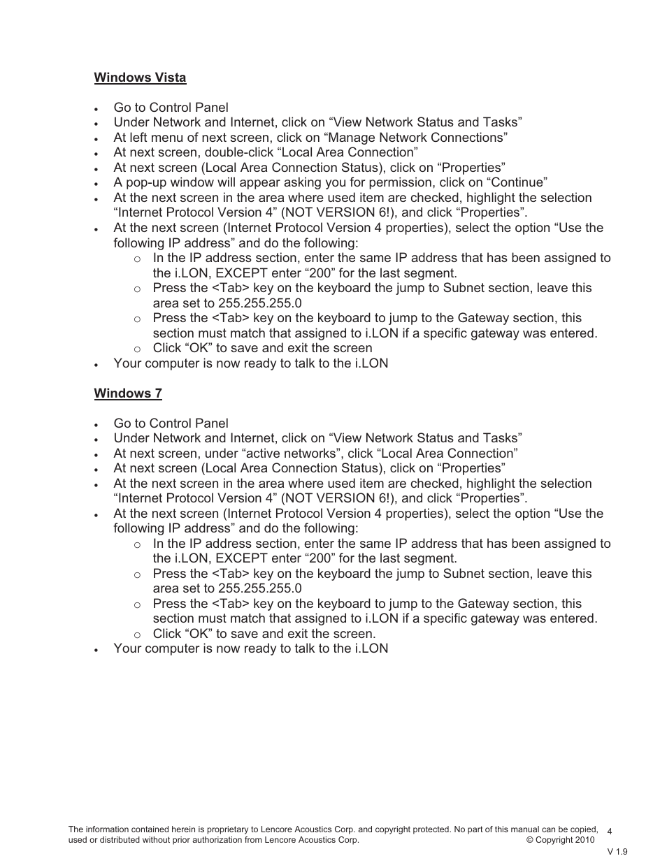 Lencore Spectra i.Net: Sound Manager User Manual | Page 7 / 55